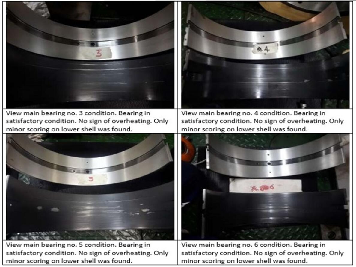 MAN B&W35MC Main Bearing & Thrust Pad Survey