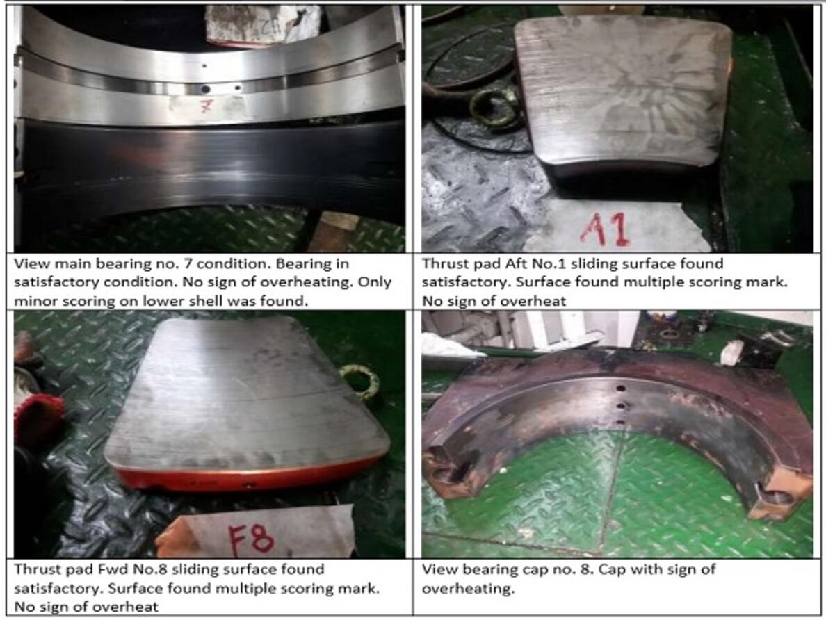 MAN B&W35MC Main Bearing & Thrust Pad Survey