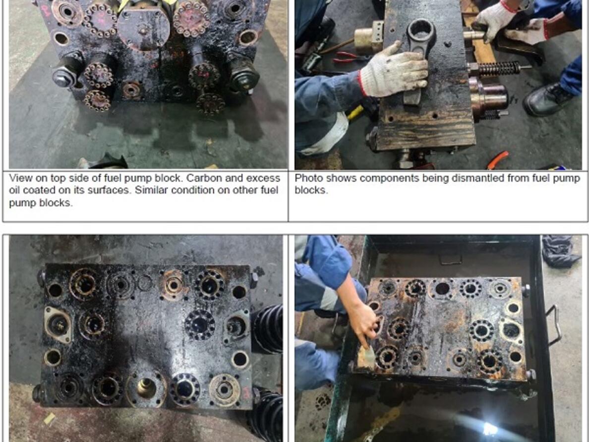 Sulzer 7RTA62 U-B Fuel Pump Block Overhaul
