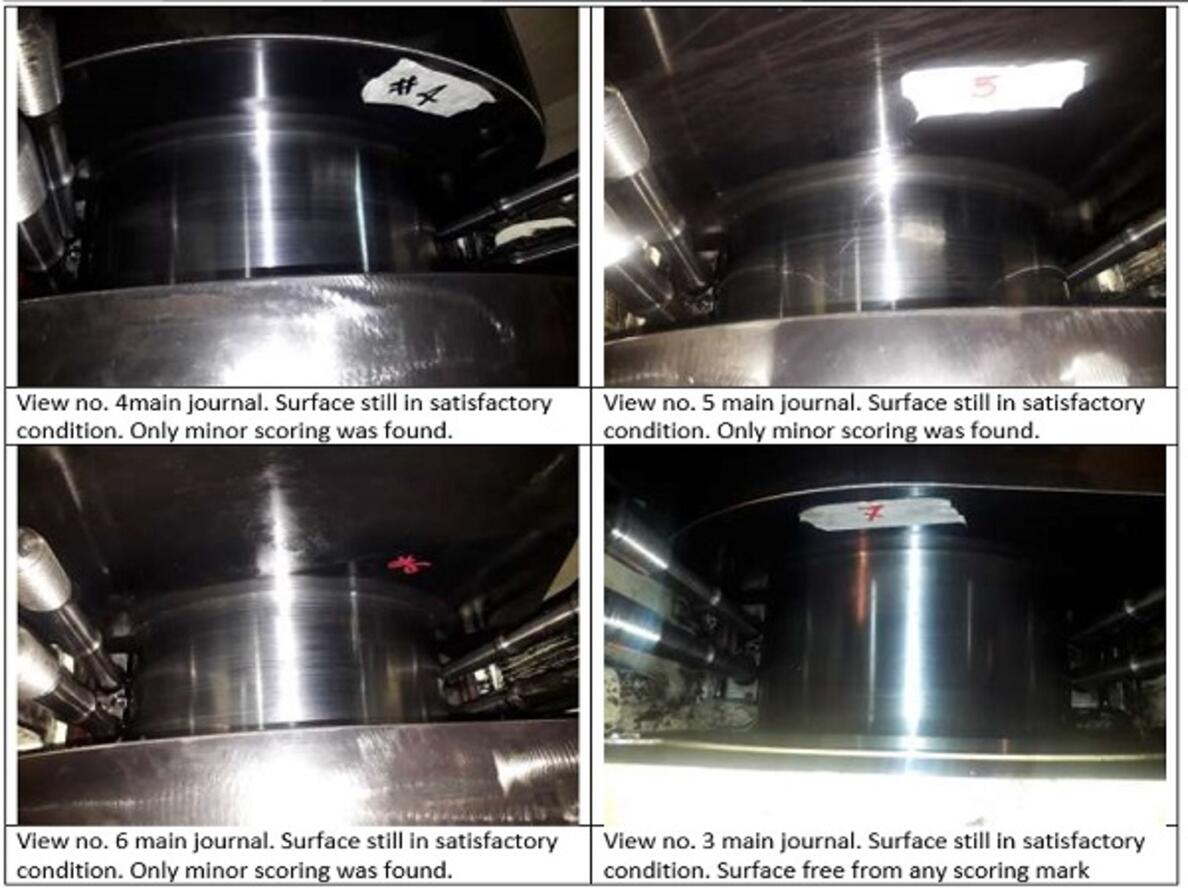 MAN B&W35MC Main Bearing & Thrust Pad Survey